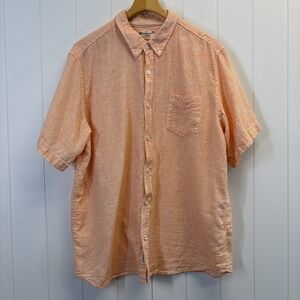 Weatherproof Vintage Mens Preppy Linen Button Down Top Size XXL Old Money Spring